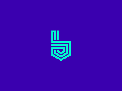 "b" letter abtract geometric uniline