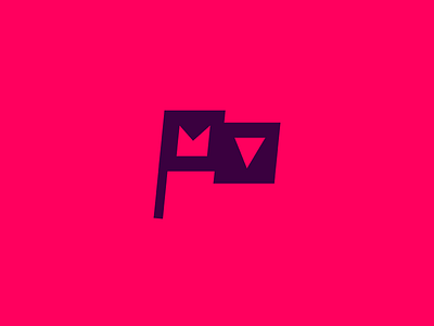 "M" and "V" flag abstract geometric minimalist