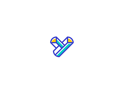 Y letter color geometric letter lines