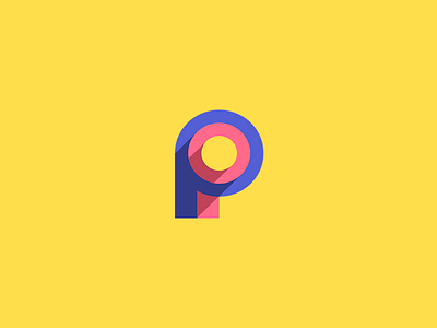 P Letter design geometric logo minimalist p letter playful solid strong symbol