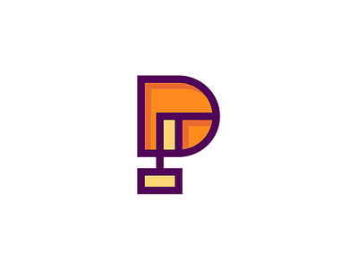 P LETTER abstract geometric lines playful symbol