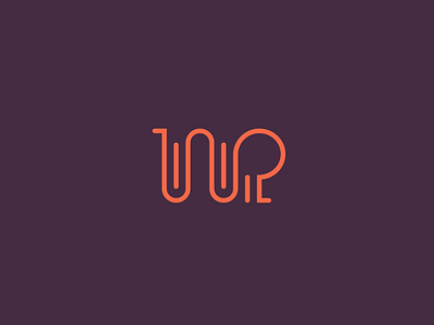 WP monogram abstract geometric lines minimal minimalist modern monogram symbol