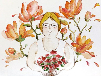 Magnolia mom feminine floral design flower illustration hand drawing illustration magnolia visual design watercolor