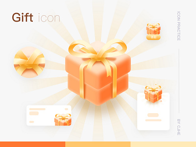 Gift icon practice 3d dailu ui design gift icon sketch ui