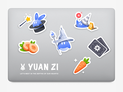 Yuan zi branding dailu ui design graphic design illustration ip magic psychological consultation rabbit robot sketch stickers ui vector