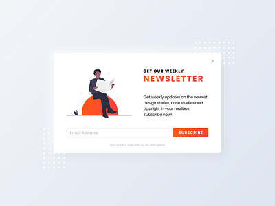 Newsletter Pop-Up/Overlay UI | DailyUI 016 016 alert button design dailyui figma illustration light ui logo overlay popup ui website