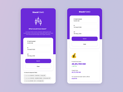 StockFOMO - Mobile app Concept app ios material design mobile mobile app