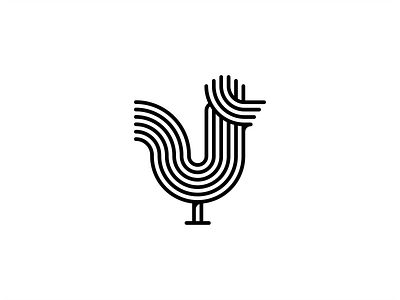 Rooster Line Logo animal brand branding chicken company design entertainment farm fashion field finance identity line logo mark media monoline photography rooster