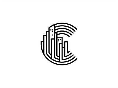 Initial C City Logo brand building city construction design entertainment estate finance house identity initial line logo mark media monoline outline sale typography urban