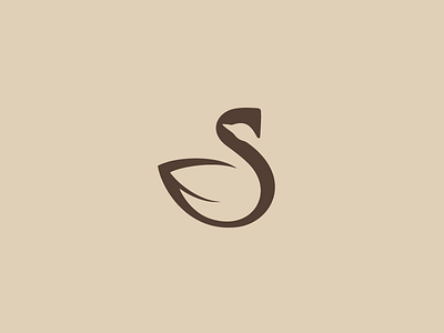 S Swan animal bird brand design empty space letter logo mark sale swan typography