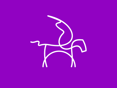 Pegasus animal brand design horse legend logo mark mono line pegasus sale single line unicorn