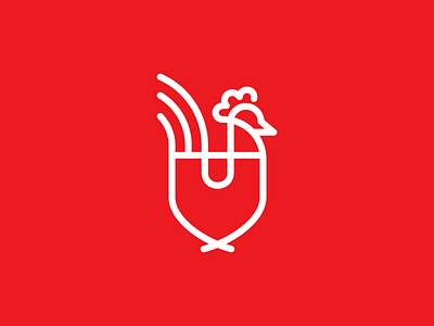 Rooster animal brand chicken design logo mark mono line rooster sale security shield single line