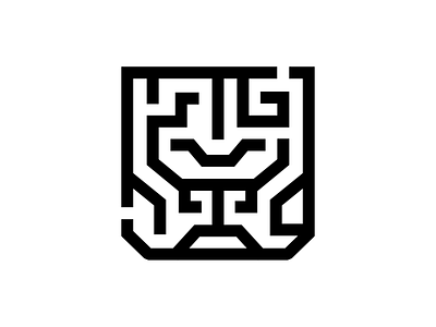 Lion Maze animal brand design identity lion logo mark maze sale