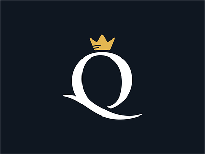 Q Queen beauty brand crown elegant famous fashion identity jewelry king letter logo mark memorable queen sale typography