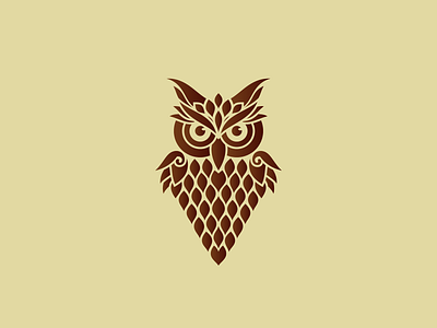 Owl Logo animal bird brand brave brown education guard hunter identity logo mark nocturnal owl protect sale security strong vector wildlife wise