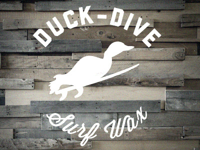 Duck-Dive Surf Wax duck liberator logo lost type surf wax surfing typography wisdom script