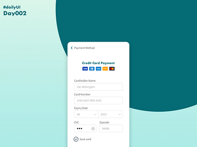#DailyUI 002 - Credit card checkout