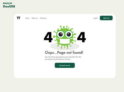 #DailyUI 007 - 404 Page coronavirus design funny minimal ui ux web