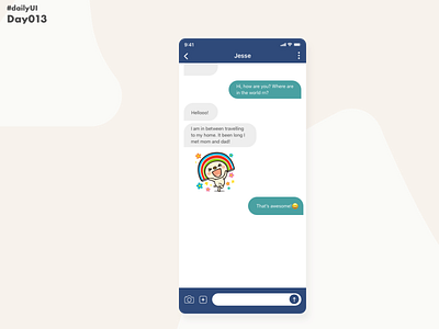 #DailyUI 013 - Messaging App app daily 100 challenge dailyui design minimal mobile ui