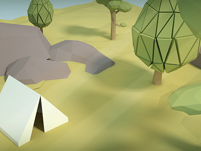 Low Poly Woods blender low poly poly tent tree trees woods