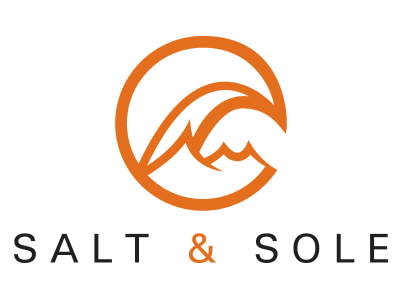 Salt And Sole bold branding circle exercise minimal mountain orange outdoor round simple surfing wave