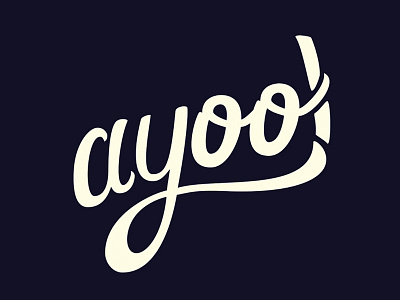 Ayoo! Lettering ayoo bluee cream design illustration lettering typography