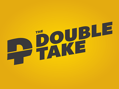 The Double Take Movie Blog Logo blog bold design film logo monogram movie review sans serif website yellow