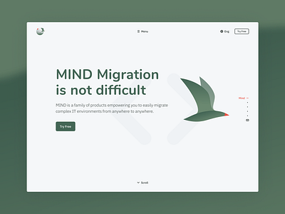 MIND Migration cloud design desktop saas service web design