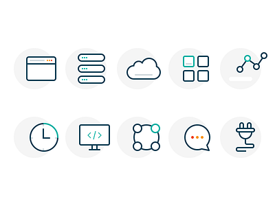 Cloud Space Services icon set cloudspace servers storage