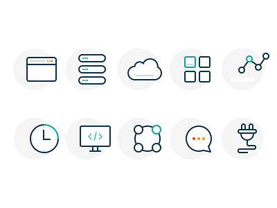 Cloud Space Services icon set