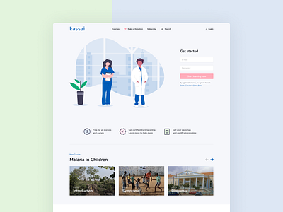Kassai concept learning mainpage medicine web design