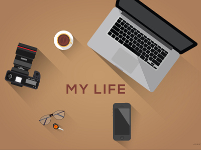 My Life flat illustration illustrator life