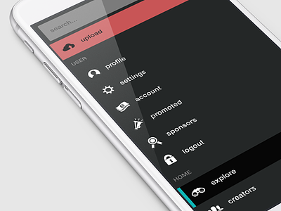 Creator Republic - Menu app design html5 icons ios menu sidebar ui ux web