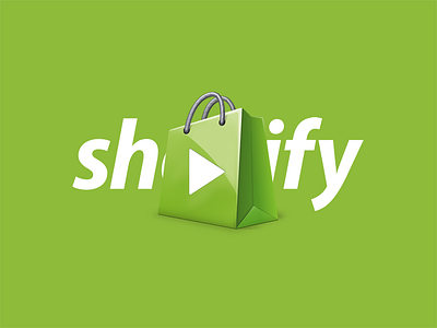 Shopify Media Logo bag buy green logo masthead media play shopify shopping