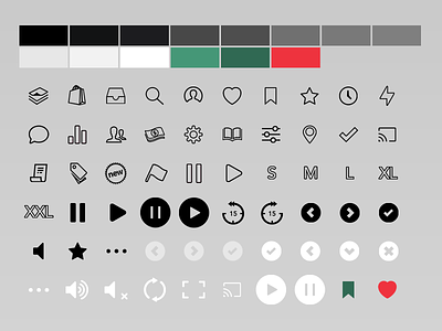 Boovi - Swatch + Icons app colors content icon icons interface ios iphone swatch ui wireframe