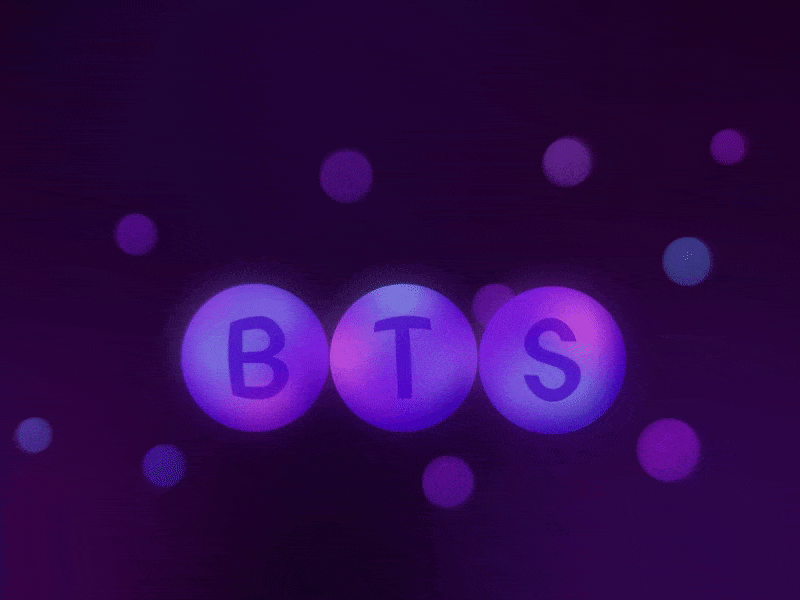 BTS and their Impact animation army bangtan scholars bts glow gradient graphic design illustration impact influence motion graphics natural impact newtons cradle purple