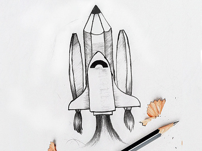 WIP Illustration of Creative Rocket brush brushes creative creaxe illustration pencil rocket space