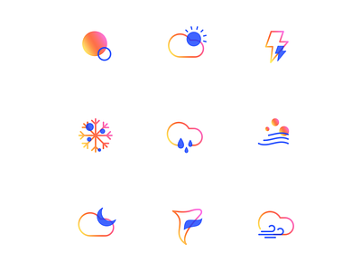 WEATHER design flat graphic icon ui ux vector