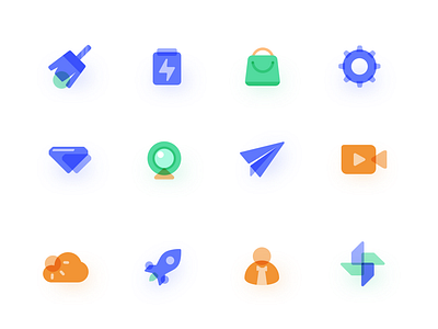 Vehicle Systems icons design flat ui vector