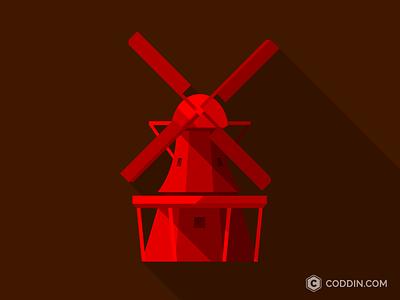 Amsterdam @ Coddin amsterdam badge coddin flat icon illustration vector windmill
