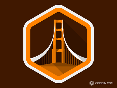 San Francisco @ Coddin badge bridge coddin flat golden gate icon illustration san francisco vector