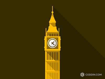 London @ Coddin badge big ben coddin flat icon illustration london vector