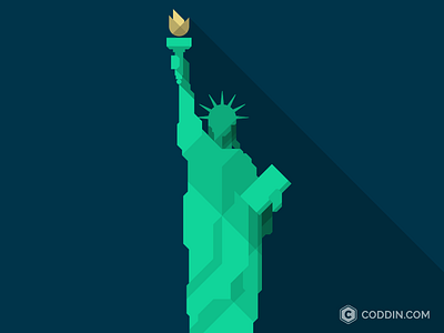 New York @ Coddin badge coddin flat icon illustration liberty new york vector