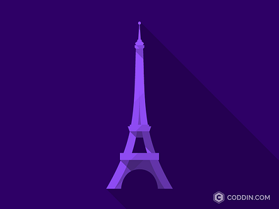 Paris @ Coddin badge coddin eiffel flat icon illustration paris vector