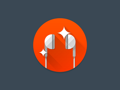 Wingzon flat headphones icon vector