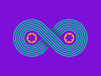 Infinite Music Trivia - Logo animation cassette flat illustration loop music neon vector