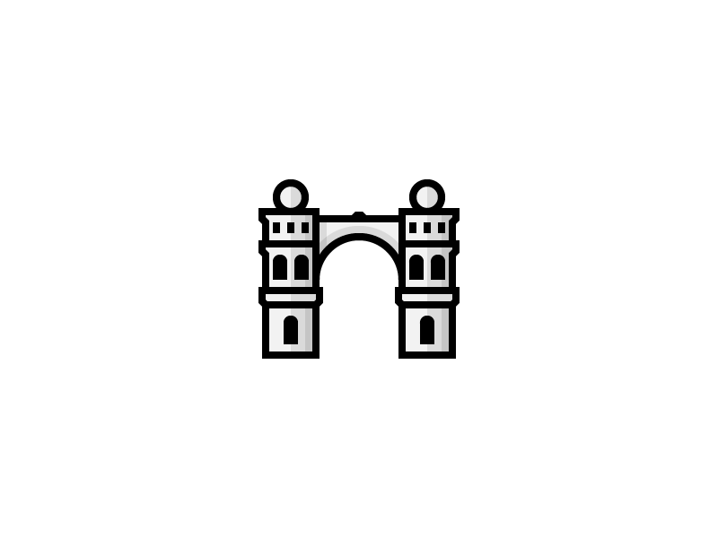 Córdoba, Argentina landmark flat city argentina cordoba simple linear line icon