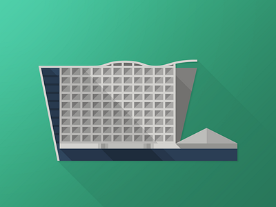 Rutmap - Hotel Hills architecture building flat icon sarajevo vector