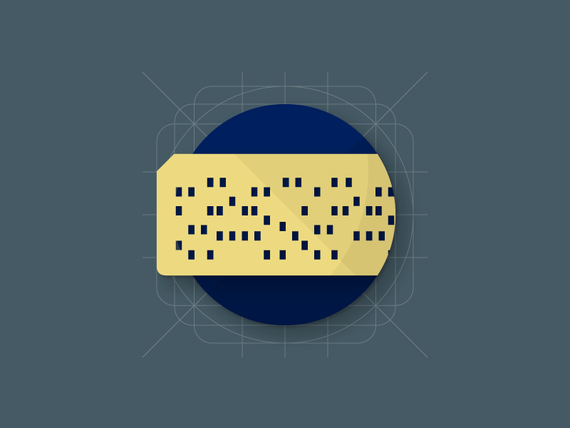 Punched Card computer punched card flat icon material design material