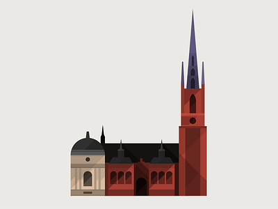 Riddarholmen Church architecture building church flat icon illustration stockholm sweden vector